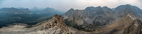 It's a smokey, gray, depressing summit panorama but it's all I could do... Summits "visible" include Anthozoan, Brachiopod, Ptarmigan, Fossil, Skoki and Lychnis (L to R).
