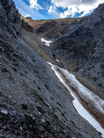 Looking up the lefthand gully.