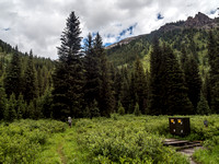 Looking back at Eric as we pass through the fairly rustic Porcupine Campground.