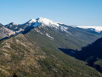 Lovely views up Cataract Creek towards Mount Burke with Plateau Mountain at distant center-right.