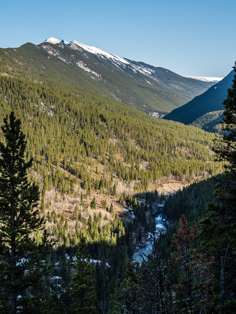 Looking back over Cataract Creek with Mount Burke in the background.