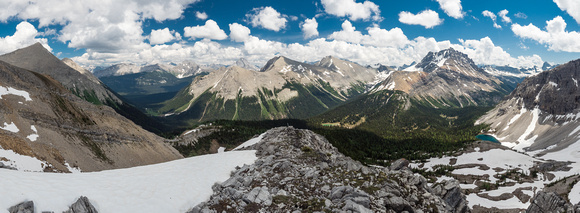 The entire White Man Pass area from the base of Mount Currie at left to the Cross River Valley into BC at right.