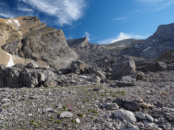 The huge boulder field between Bobac and Watermelon with Bobac's lower flank at left.