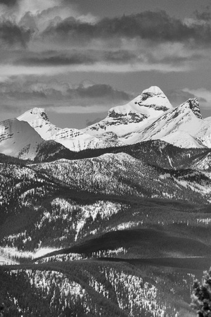 Mount Washburn is the southernmost glaciated peak in the Canadian Rockies.