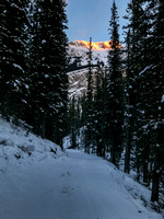 Mount Bourgeau catches a nice sunrise.
