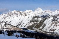 Looking over Marvel Peak towards Eon, Aye, Assiniboine Terrapin and The Towers (L to R).