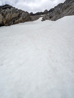 The snow patch is more of a snow field.