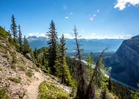 Views are opening up behind me including Beehive, Lake Louise and Fairview (L to R).