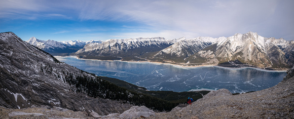 Panorama of peaks on the west side of the lake.