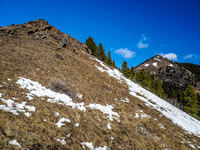 Nearing the first summit (L) with the second visible (R).
