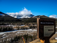 A lookout along the highway gives some detail about Mount Armstrong in the bg.