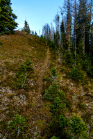 On the ridge, we follow an obvious trail up along the north side.