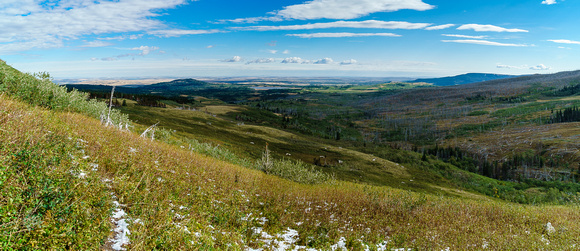 Looking back over the prairie that lies just outside of Waterton National Park.