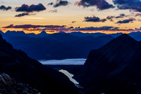 Sunrise over Lake Louise - Fairview on the right.