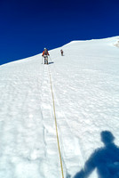 We start the easy trudge up Edward Peak on pretty mushy snow.