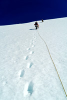 A steep snow climb on slurpee snow - sometimes sinking to knee deep without the snowshoes on.