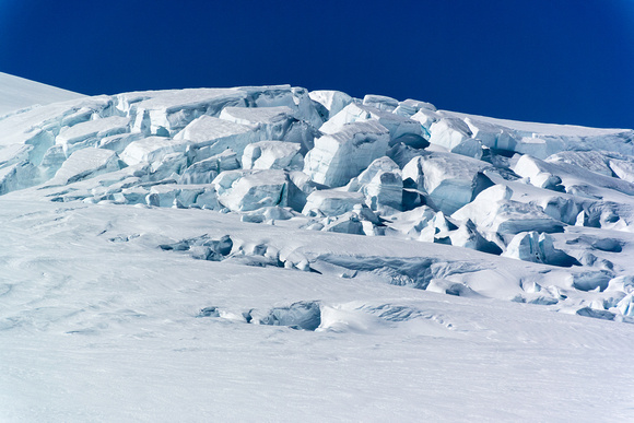 Huge blocks of snow and ice on Snow Dome's southwest flanks.