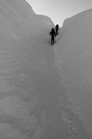 Nearing the glacier terminus - this almost looks like a crevasse.