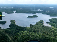 Upper Hatchet (Caribou) Lake with Robertson visible at upper left in the distance.