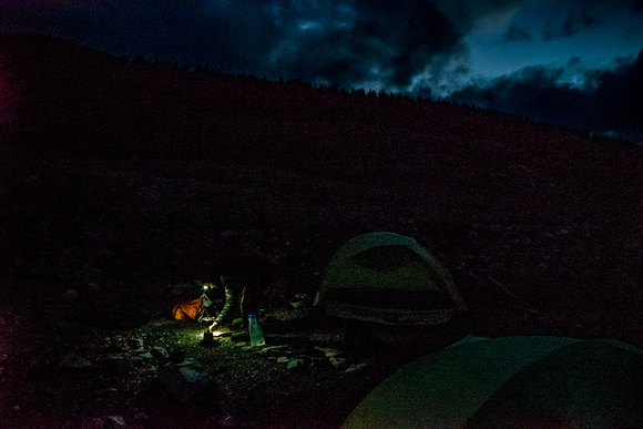Four hours later we're finally at our bivy. None of us can believe we made it by dark.