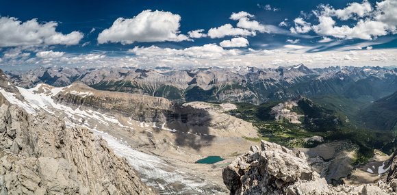 Looking towards Joffre and Kananaskis - the smoke has cleared up and now our summit views are stunning!