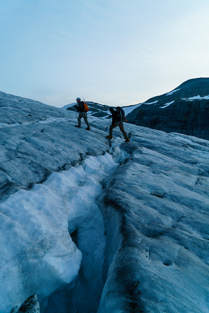 It got more and more difficult to avoid the holes as we worked our way up the main bulge on the glacier.