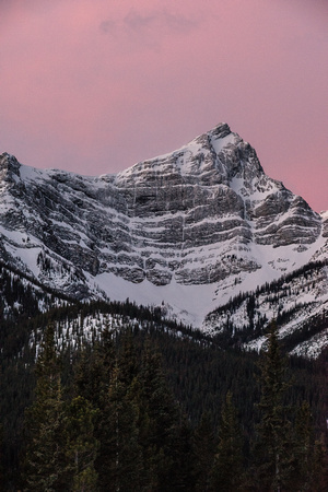 CEGFNS and the morning glow from the Spray Lakes road.