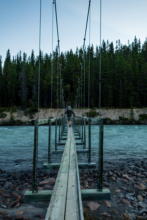 This bridge across the Athabasca River is getting a bit old, but it still worked for us in 2013. Less than a year later, it would collapse for good.