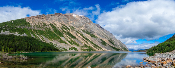 Looking back over the 3rd Geraldine Lake with Geraldine Peak rising on the left.