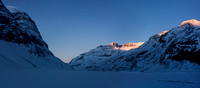 Sunrise on Andromeda and Athabasca as we can now see the Saskatchewan Glacier in the distance.