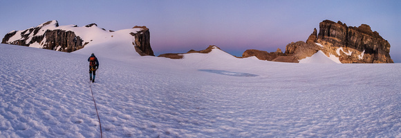 The summit on the left, Cathedral Crags on the right.