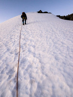 Starting up steeper slopes to the summit.