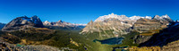 A wider panorama including Little Odaray and Schaffer Lake showing almost the entire Lake O'Hara region minus Lake Oesa