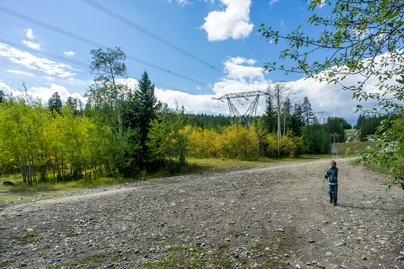 After parking on the south end of the open camping area, simply walk down the logging road heading east.