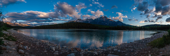 Pyramid Mountain and Patricia Lake from the ride up in the morning.