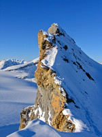 The exposed summit ridge of St. Nicholas Peak.