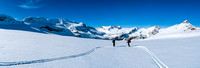 Skiing the Waputik Glacier.