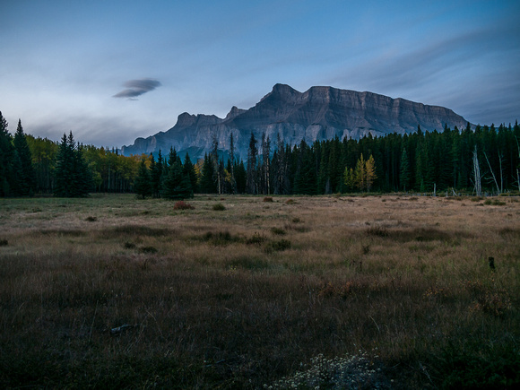 Looking back towards Cascade Mountain from the lower open meadows.