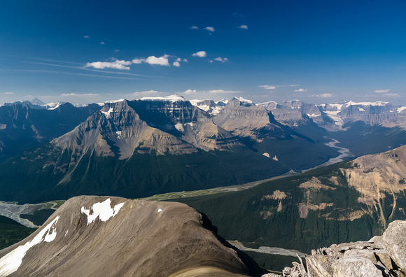 Mount Amery and Willerval across the Icefields Parkway.
