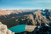 Great views to Jimmy Simpson over Peyto Lake.