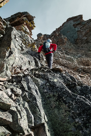 There are steep sections and some route finding to keep the scrambling moderate.