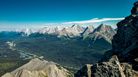 Chester, Gusty, Galatea,The Tower and Engadine (R to L). Nestor is visible in the far background across the Spray Lakes.