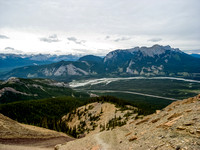 Looking back over the Athabasca River towards Roche a Bosche, Coronach and Roche Ronde (R).