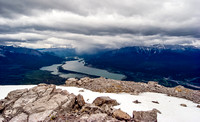 Rain is coming! Looking over Jasper (C) and Talbot (L) Lake.