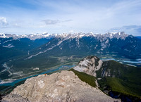 The Snaring River is at far left and mountains visible include Esplanade, Cliff, Whitecap and Gargoyle.