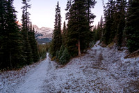 A cold morning on the trails to the Headwall Lakes access.