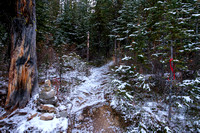 The Headwall Lakes trail off the snowshoe trail.