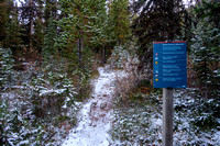 A warning sign along the Headwall Lakes trail.