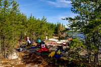 Chilling in camp on Wilson Lake Tuesday morning before starting the day. It's gonna be a hot one!
