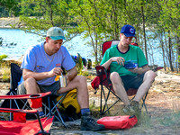 Chilling in camp on Wilson Lake Tuesday morning before starting the day. It's gonna be a hot one!